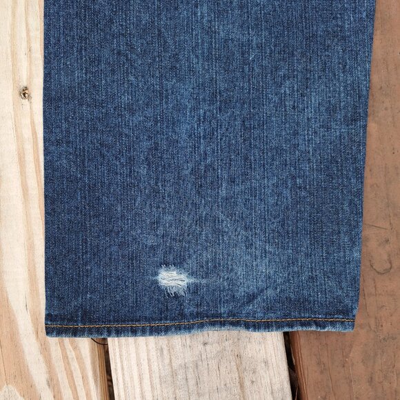 Vintage RMC Jeans Men's Graphic Navy and Blue Jeans Size 34x32 - Picture 11 of 14